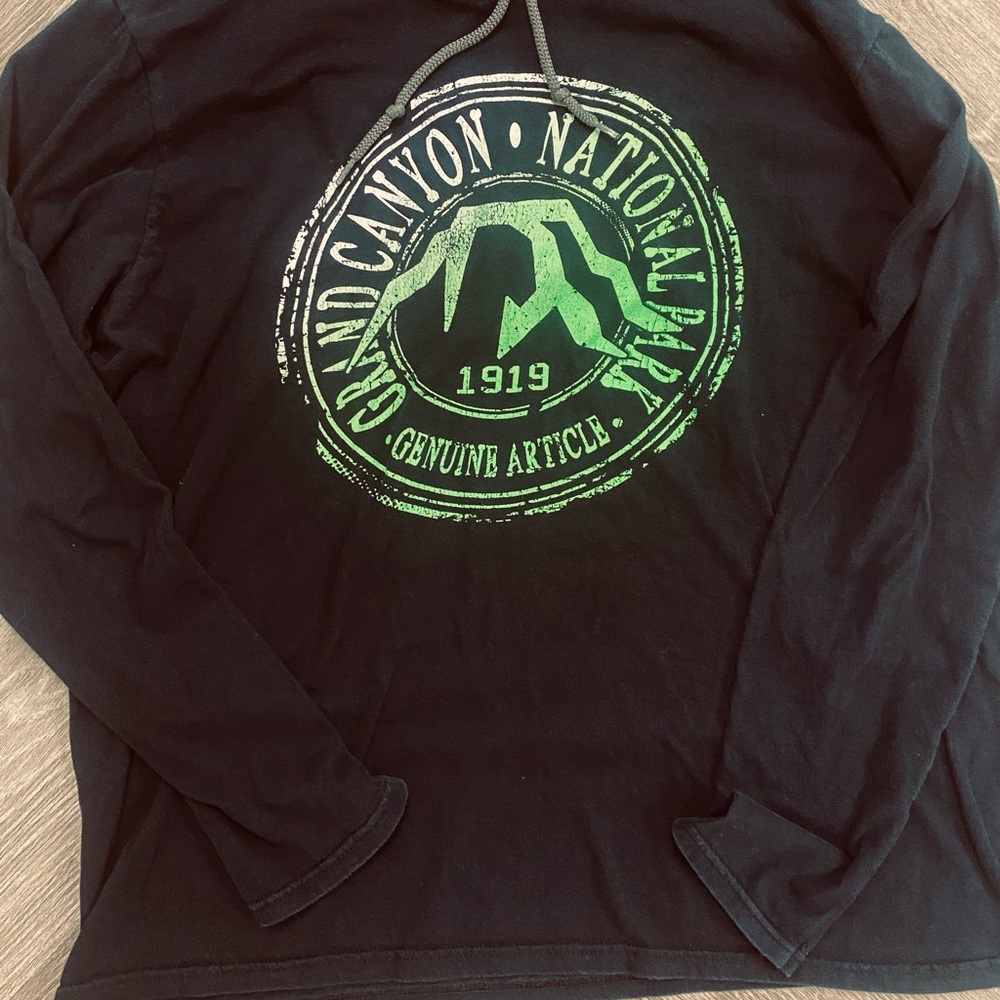 Vintage Grand Canyon National Park Black Long Sleeve Shirt with Hood